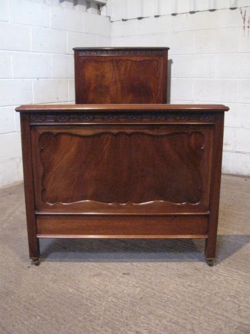 fig 1. PAIR QUALITY ANTIQUE EDWARDIAN MAHOGANY SINGLE BEDS C1900 WPRV100/19.5