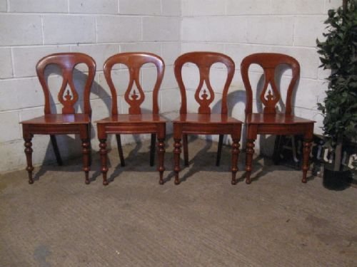 Superb Set Four Antique Mahogany Victorian Balloon or Spear Back Dining Chairs C1860 Wdb4884/25.5