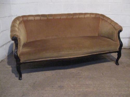 Antique Late Victorian Scrolled Back Tub Sofa C1890 Wdb4802/25.5