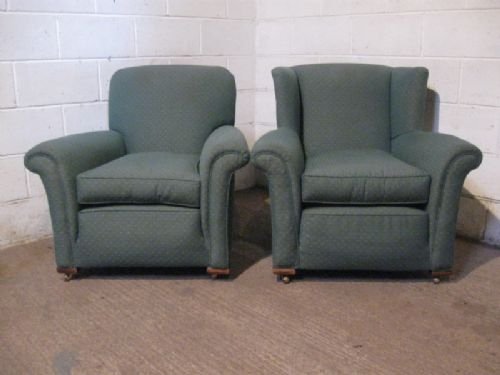 Pair Antique Victorian Ladies & Gents Armchairs C1880 Wdb4828/25.5