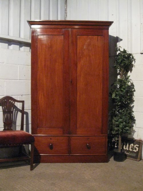 Antique Victorian Mahogany Double Wardrobe Hall Robe C1860 Wdb120/1.6