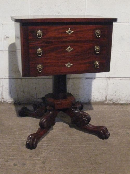 Lovely Antique William 1v Mahogany Work Specimen Chest of Drawers on Stand C1820 Wdb4833/9.6