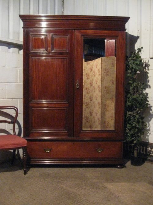 Antique Victorian Mahogany Double Wardrobe C1880 Wdb120/9.6