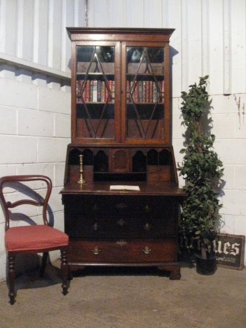 Antique Georgian Oak Bureau Bookcase C1780 Wdb4822/9.6