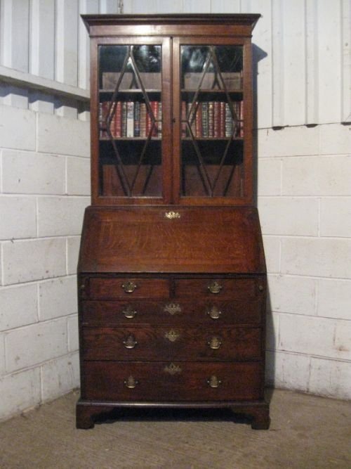 fig 1. ANTIQUE GEORGIAN OAK BUREAU BOOKCASE C1780 WDB4822/9.6