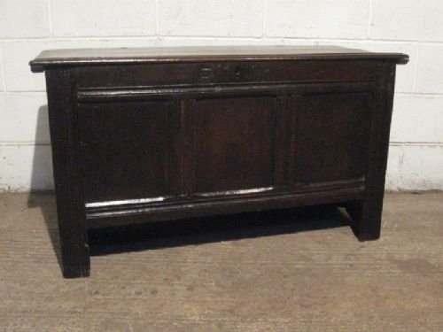 Antique 17th Century Cromwellian  Country Oak Coffer Chest C1640 Wdb4869/9.6
