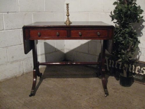 Antique Edwardian Sheraton Mahogany Sofa Side Table C1900 Wdb4755/9.6