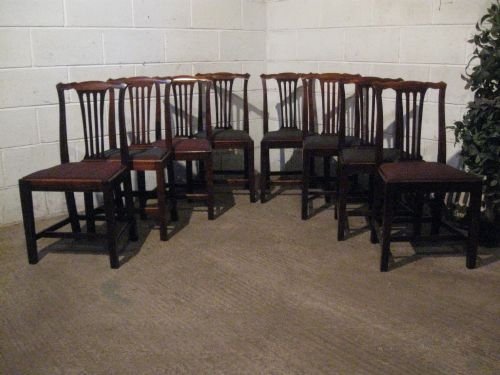 Lovely Set Eight Antique Georgian Pearwood Country Kitchen Dining Chairs C1780 Wdb180/17.6