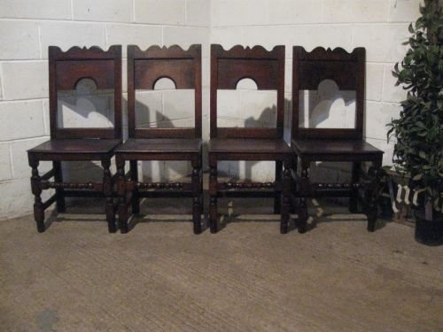 Set Four Antique Early Victorian Country Oak Peg Joined Dining Chairs C1850 Wdb4856/17.6