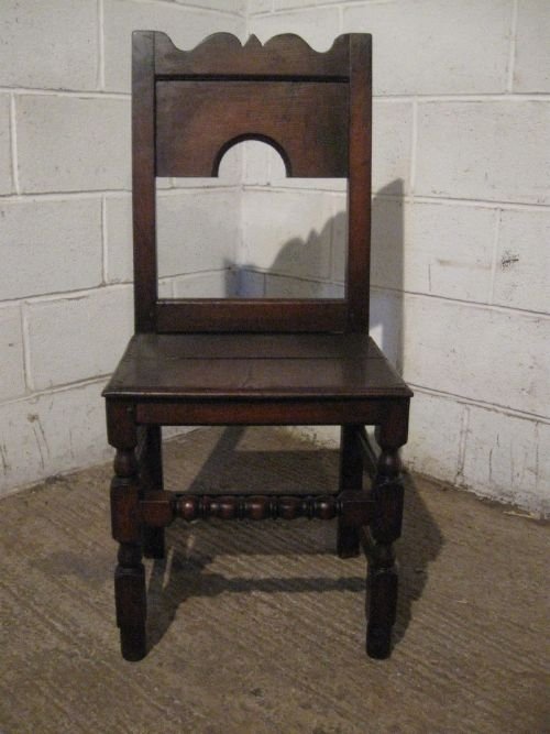 fig 1. SET FOUR ANTIQUE EARLY VICTORIAN COUNTRY OAK PEG JOINED DINING CHAIRS C1850 WDB4856/17.6