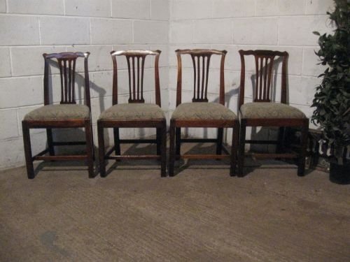 Set Four Antique Georgian Elm Dining Chairs C1780 Wdb70/17.6