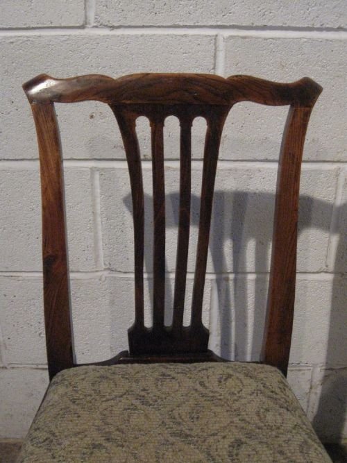 fig 1. SET FOUR ANTIQUE GEORGIAN ELM DINING CHAIRS C1780 WDB70/17.6