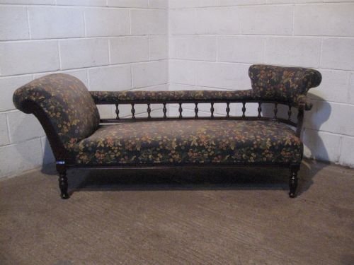 fig 1. ANTIQUE LATE VICTORIAN MAHOGANY DOUBLE ENDED CHAISE LONGUE SOFA C1890 WDB150/17.6