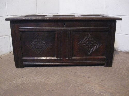 Antique James 11 Small Country Oak Coffer Chest C1680 Wdb230/22.6
