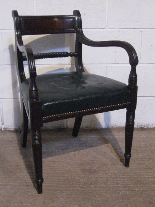 Antique William 1v Cuban Mahogany Elbow Desk Chair C1820 Wdb70/22.6