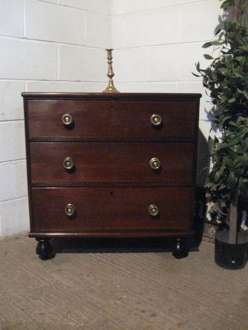Antique Early Victorian Small Dwarf Country Oak Chest of Drawers C1830 Wdb4871/5.7