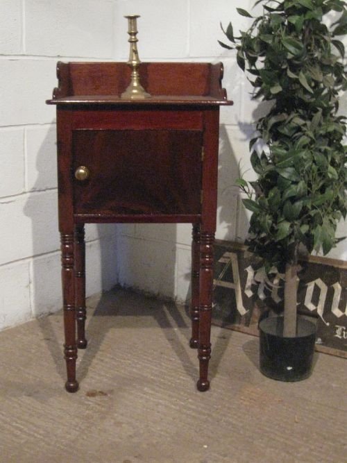 fig 1. ANTIQUE REGENCY MAHOGANY POT CUPBOARD BEDSIDE TABLE C1800 WDB75/6.7
