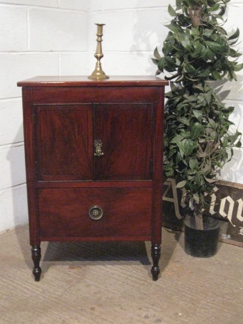 Lovely Antique Regency Mahogany Small Cabinet Pot Cupboard C1800 Wdb4885/6.7