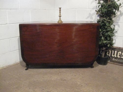 fig 1. QUALITY ANTIQUE REGENCY MAHOGANY GATE LEG DROP LEAF DINING TABLE WITH GILLOWS LEGS C1800 WP180/6.7