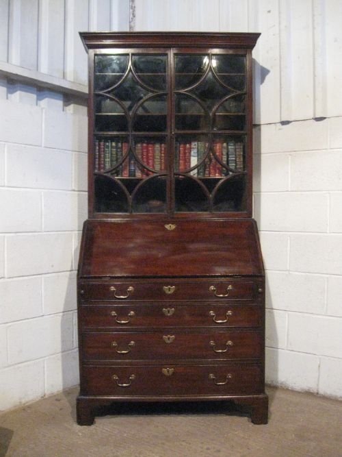 fig 1. ANTIQUE GEORGIAN MAHOGANY BOOKCASE BUREAU C1780 WDB280/7.7