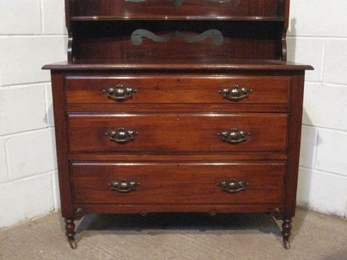 fig 1. ANTIQUE ART NOUVEAU MAHOGANY DRESSING TABLE CHEST C1890 WDB4919/7.7