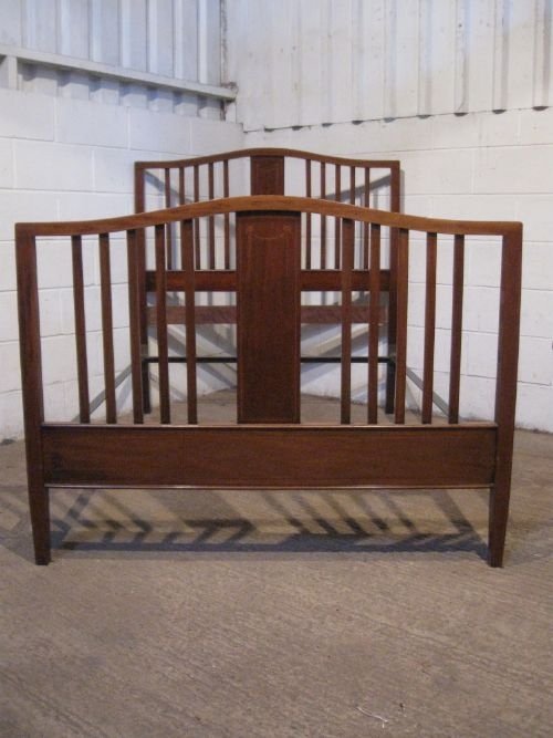 Quality Antique Edwardian Inlaid Mahogany Double Bedstead C1900 Wdb4952/7.7