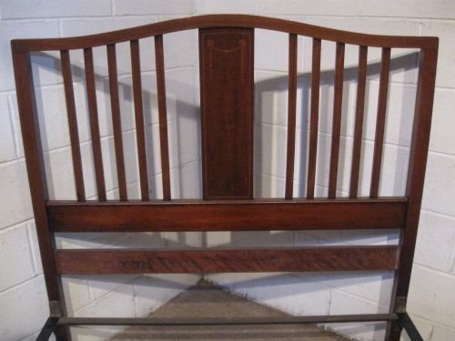 fig 1. QUALITY ANTIQUE EDWARDIAN INLAID MAHOGANY DOUBLE BEDSTEAD C1900 WDB4952/7.7
