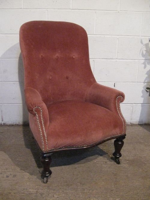 Antique Victorian High Back Tub Armchair C1860 Wdb4925/7.7