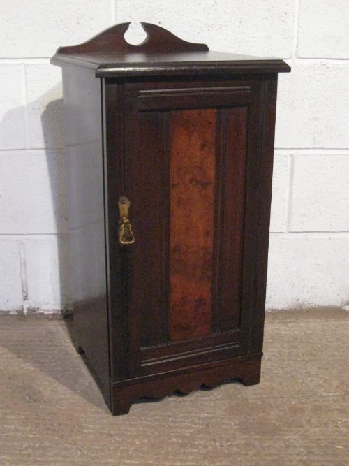 Antique Edwardian Mahogany & Walnut Bedside Pot Cupboard C1900 Wdb4873/7.7