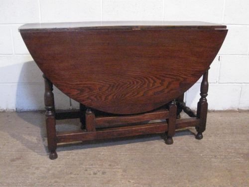 Antique Early Georgian Country Oak Joined Gate Leg Drop Leaf Table Seats Six People C1720 Wdb4875/7.7