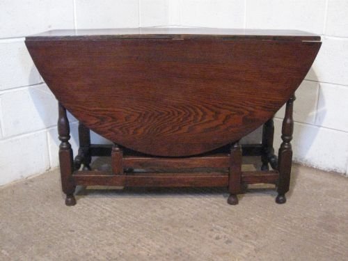 fig 1. ANTIQUE EARLY GEORGIAN COUNTRY OAK JOINED GATE LEG DROP LEAF TABLE SEATS SIX PEOPLE C1720 WDB4875/7.7
