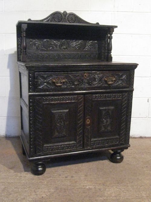 Antique Early Georgian Carved Oak Cupboard Small Chiffonier C1740 Wdb4895/12.7