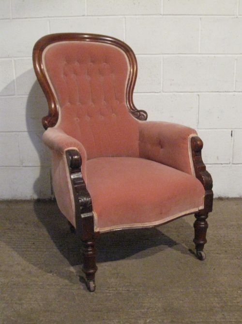 Antique Victorian Mahogany Spoon Back Salon Armchair C1880 Wdb4947/12.7