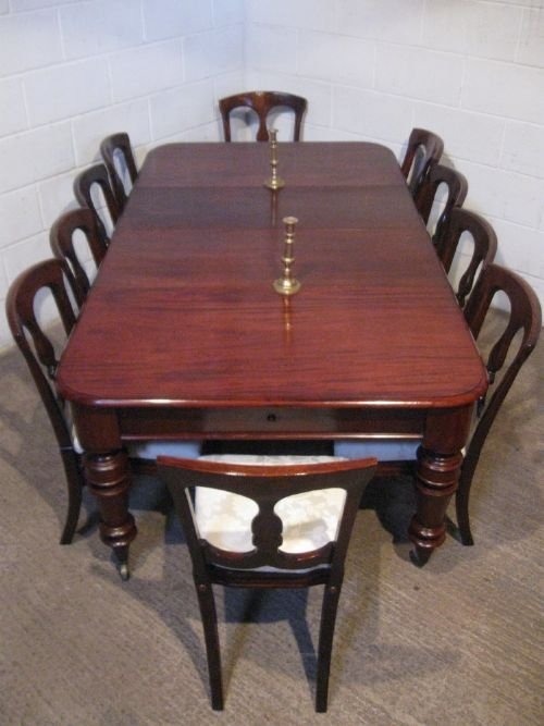 Quality Antique Victorian Mahogany Wind Out Dining Table Seats 10 C1880 Wdb300/19.7