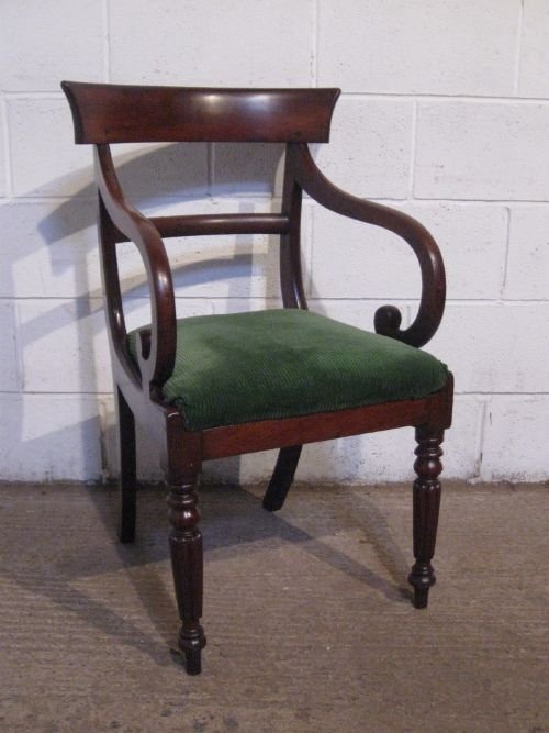 Antique William 1v Mahogany Library Desk Chair C1820 Wdb4968/19.7