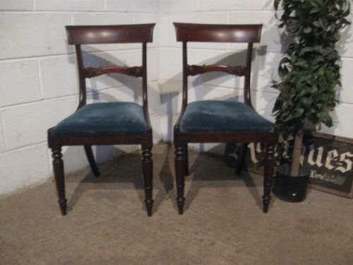 Pair Antique William 1v Mahogany Side Chairs C1820 Wdb4932/19.7