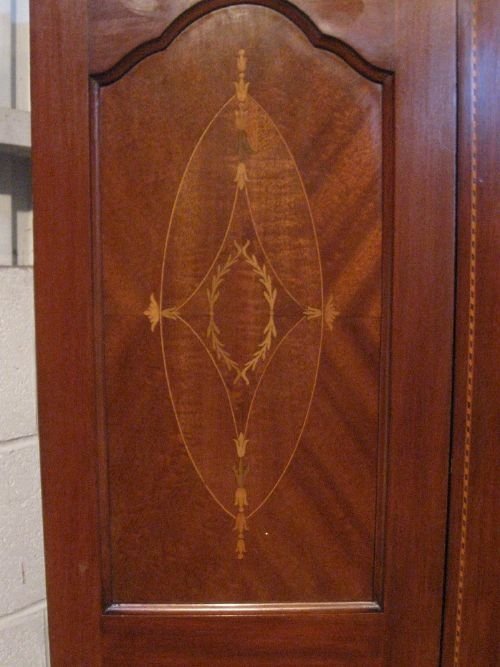 fig 2. ANTIQUE EDWARDIAN INLAID MAHOGANY WARDROBE AND DRESSING TABLE CHEST C1900 WDB120/22.7
