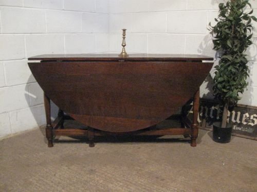 Large Antique Georgian Country Oak Pegged Gate Leg Dining Table Seats 8 C1780 Wdb4928/27.7