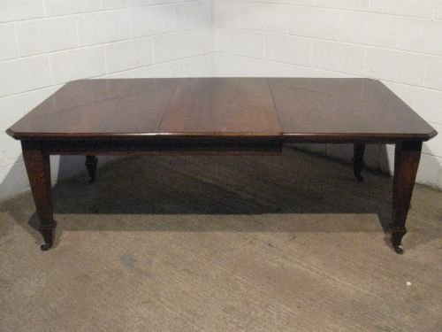 Large Antique Victorian Solid Oak Wind Out Dining Table C1890 Seats 10 Wdb380/27.7