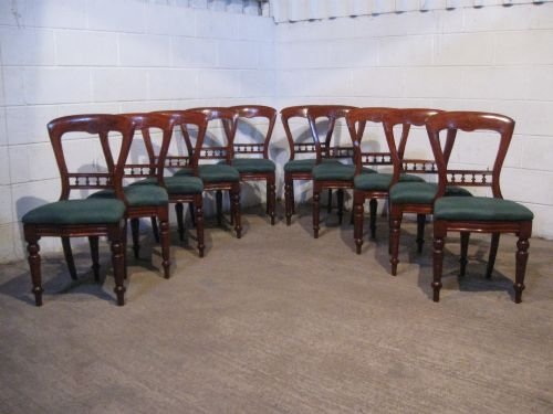 Superb Set Ten Antique Victorian Mahogany Dining Chairs C1880 Wdb4995-6/1.9