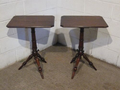 Pair Antique Edwardian Walnut Side Lamp Tables C1900 Wdb4979/1.9