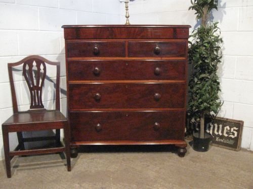Antique Victorian Flamed Mahogany Chest of Drawers with Secret Drawer C1870 Wdb4999/1.9
