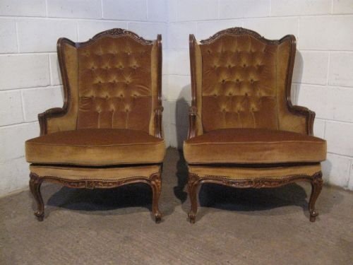 Pair Antique French Walnut Armchairs C1900 Wdb4988/1.9