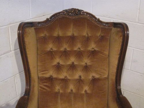 fig 1. PAIR ANTIQUE FRENCH WALNUT ARMCHAIRS C1900 WDB4988/1.9