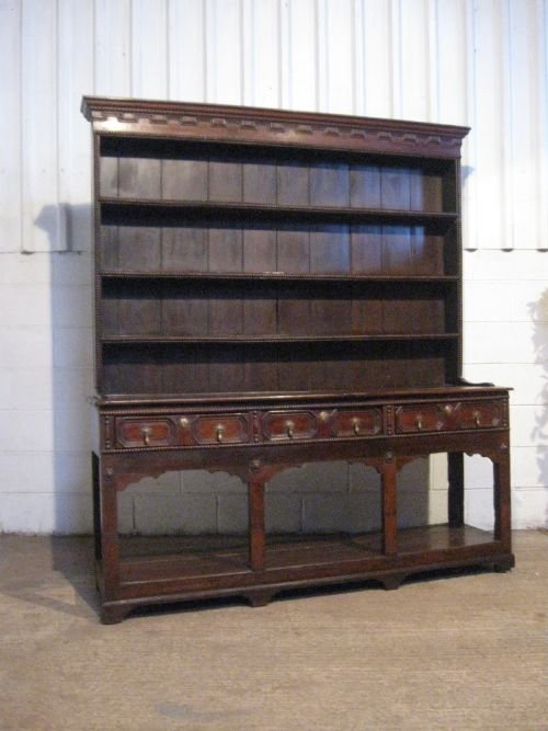 Antique George 11 Geometric Oak Potboard Dresser and Rack C1750 Wdb5023/1.9