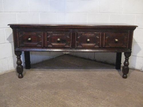 Antique Mid 17th Century Geometric Joined Oak Sideboard Dresser Base C1650 Cromwellian Wdb5004/1.9