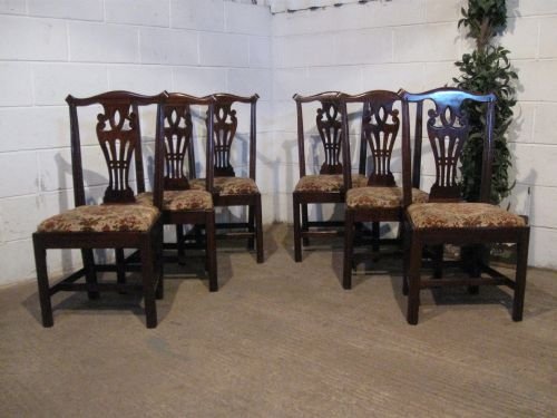 Antique Set Six Georgian Chippendale Mahogany Dining Chairs C1780 Wdb5008/7.9