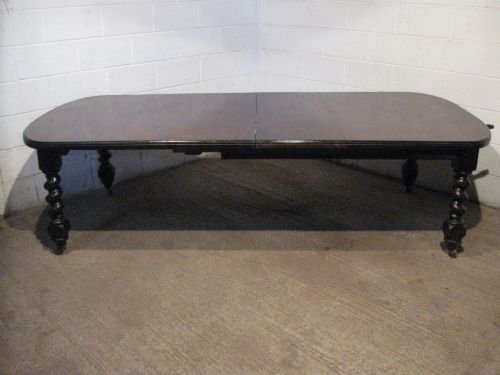 fig 1. LARGE ANTIQUE VICTORIAN QUALITY OAK WIND OUT EXTENDING DINING TABLE C1880 SEATS 12-14 WDB4974/7.9