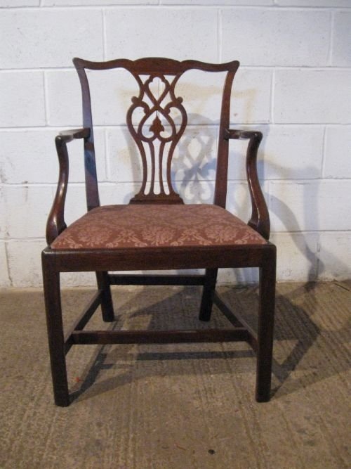Antique Georgian Chippendale Mahogany Library Desk Chair C1780 Wdb5014/7.9