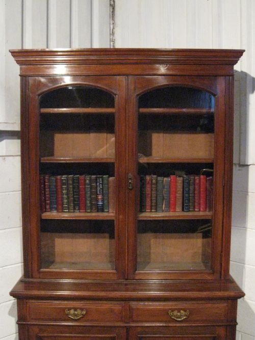 fig 1. ANTIQUE LATE VICTORIAN MAHOGANY LIBRARY BOOKCASE C1890 WDB5999/13.9